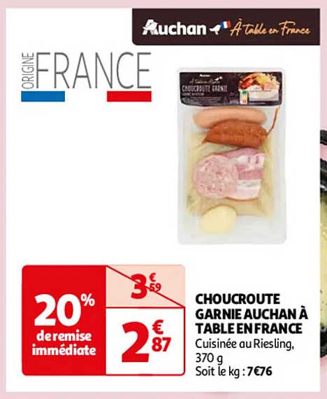 CHOUCROUTE GARNIE AUCHAN À TABLE EN FRANCE