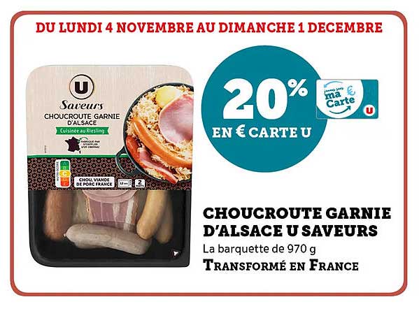 CHOUCROUTE GARNIE D’ALSACE U SAVEURS