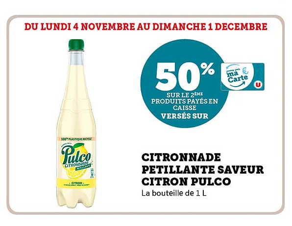 CITRONNADE PETILLANTE SAVEUR CITRON PULCO