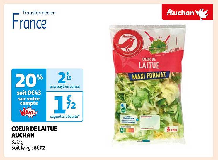 COEUR DE LAITUE AUCHAN MAXI FORMAT