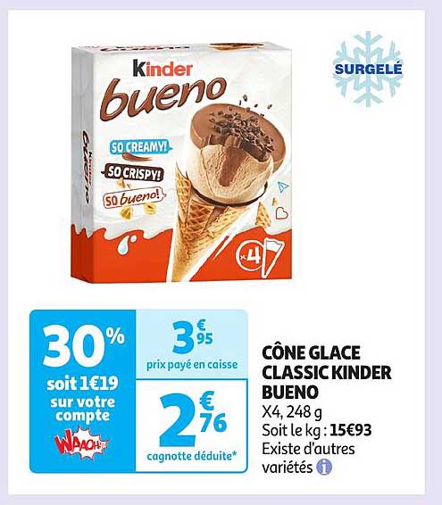 CÔNE GLACE CLASSIC KINDER BUENO