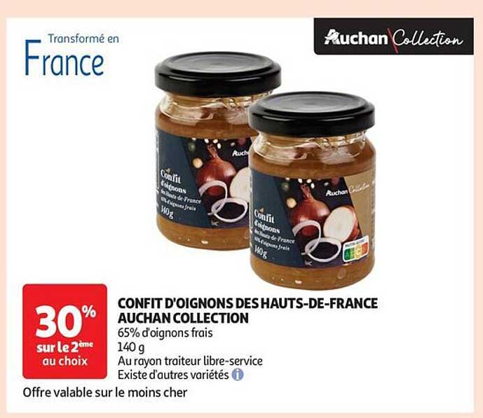 CONFIT D'OIGNONS DES HAUTS-DE-FRANCE AUCHAN COLLECTION