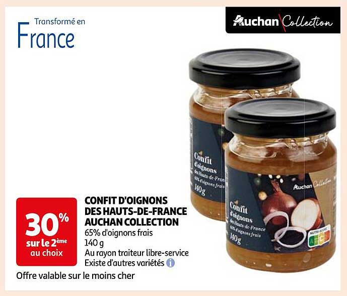 CONFIT D'OIGNONS DES HAUTS-DE-FRANCE AUCHAN COLLECTION