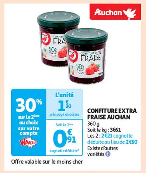 CONFITURE EXTRA FRAISE AUCHAN