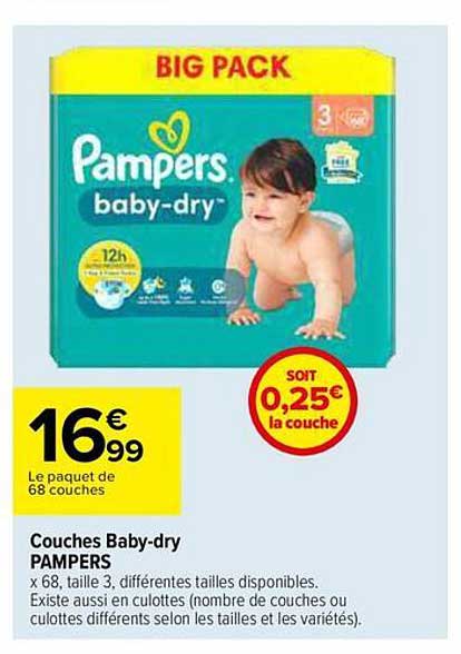 Couches Baby-dry PAMPERS