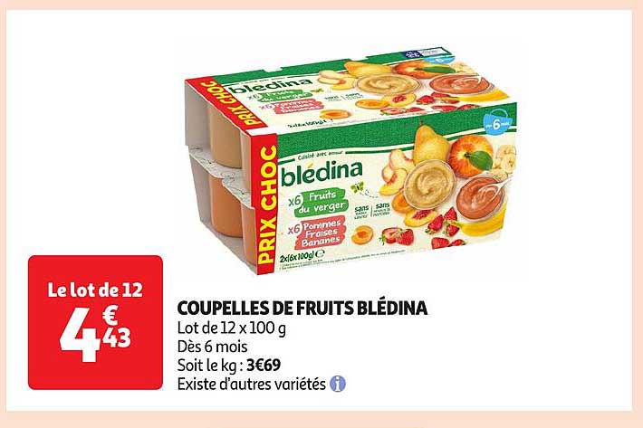 COUPELLES DE FRUITS BLÉDINA