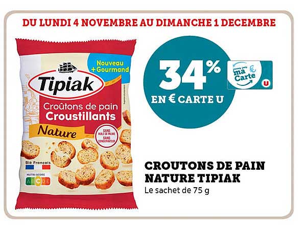 CROUTONS DE PAIN NATURE TIPIAK