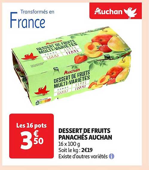 DESSERT DE FRUITS PANACHÉS AUCHAN