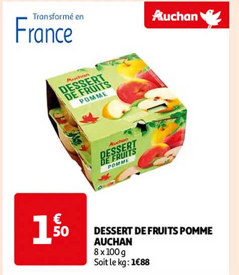 DESSERT DE FRUITS POMME AUCHAN