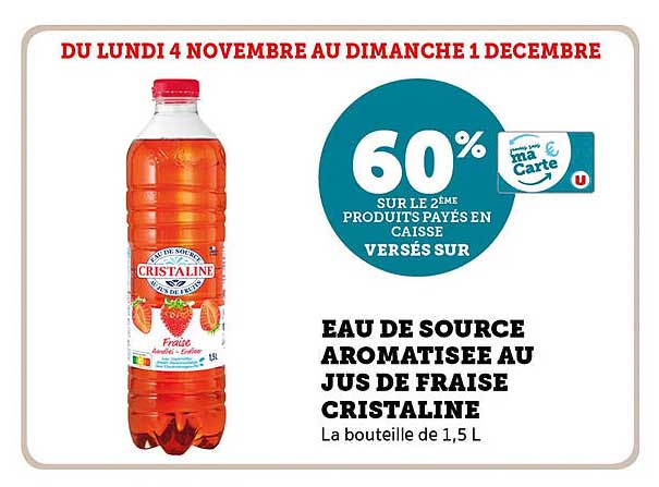 EAU DE SOURCE AROMATISÉE AU JUS DE FRAISE CRISTALINE