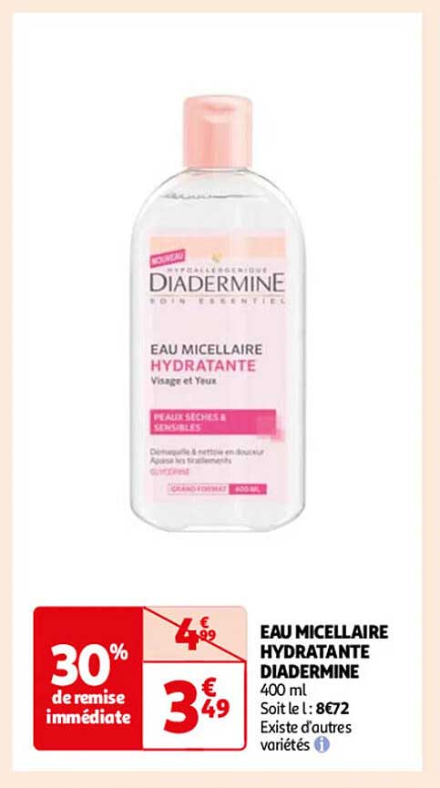 EAU MICELLAIRE HYDRATANTE DIADERMINE