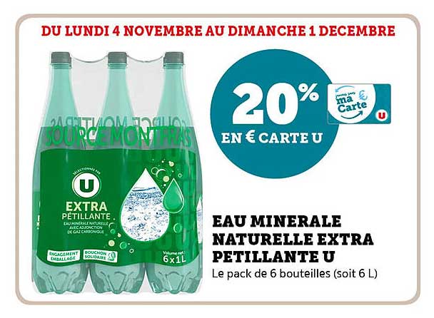 EAU MINERALE NATURELLE EXTRA PETILLANTE U