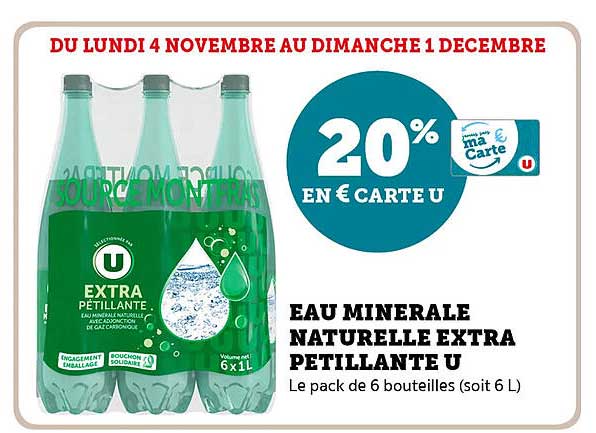 EAU MINERALE NATURELLE EXTRA PETILLANTE U