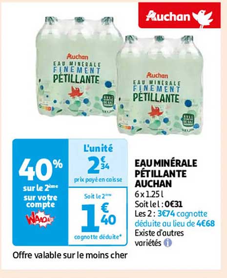 EAU MINÉRALE PÉTILLANTE AUCHAN