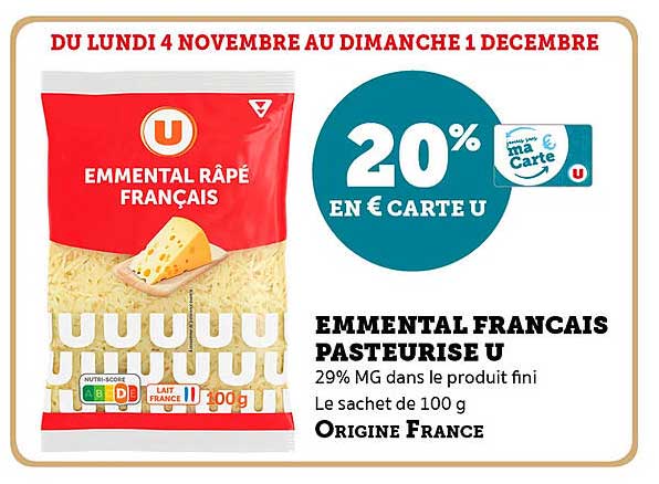 EMMENTAL FRANCAIS PASTEURISE U