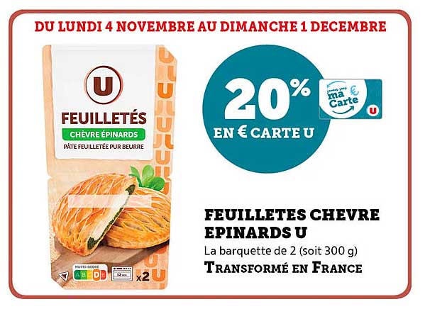 FEUILLETES CHEVRE EPINARDS U