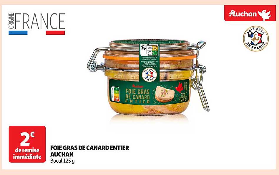 FOIE GRAS DE CANARD ENTIER AUCHAN