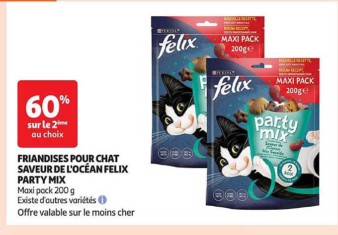 FRIANDISES POUR CHAT SAVEUR DE L'OCÉAN FELIX PARTY MIX MAXI PACK 200 g