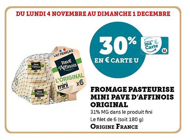 FROMAGE PASTEURISE MINI PAVE D'AFFINOIS ORIGINAL