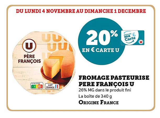 FROMAGE PASTEURISE PÈRE FRANÇOIS U