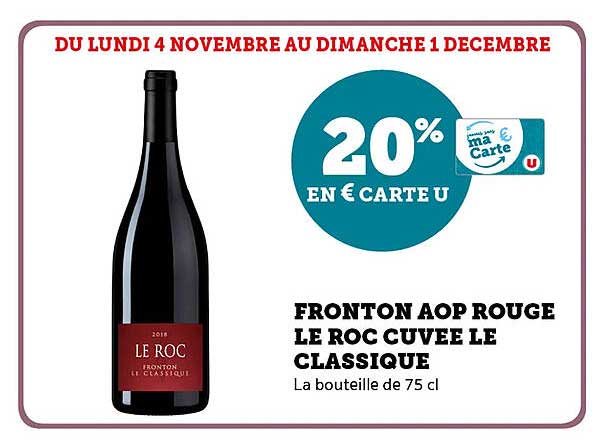 FRONTON AOP ROUGE LE ROC CUVEE LE CLASSIQUE