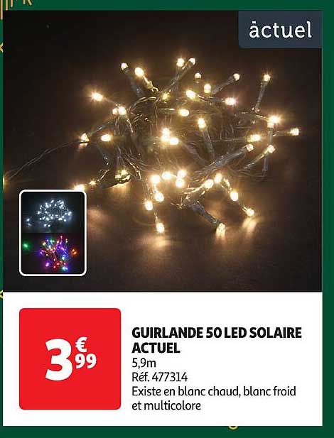 GUIRLANDE 50 LED SOLAIRE