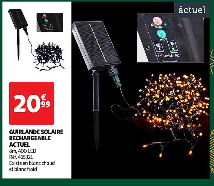 GUIRLANDE SOLAIRE RECHARGEABLE ACTUEL