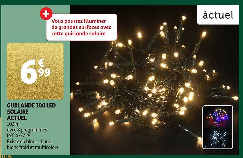 GURLANDE 100 LED SOLAIRE ACTUEL