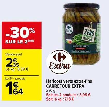 Haricots verts extra-fins CARREFOUR EXTRA