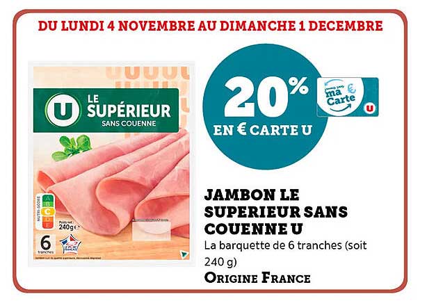 JAMBON LE SUPERIEUR SANS COUENNE U