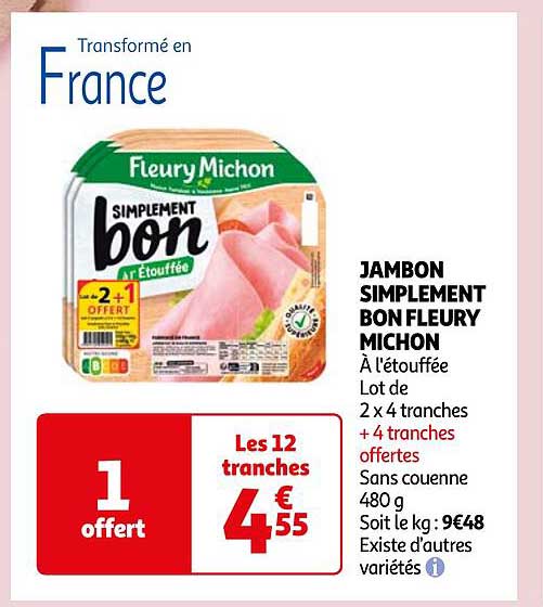 JAMBON SIMPLEMENT BON FLEURY MICHON