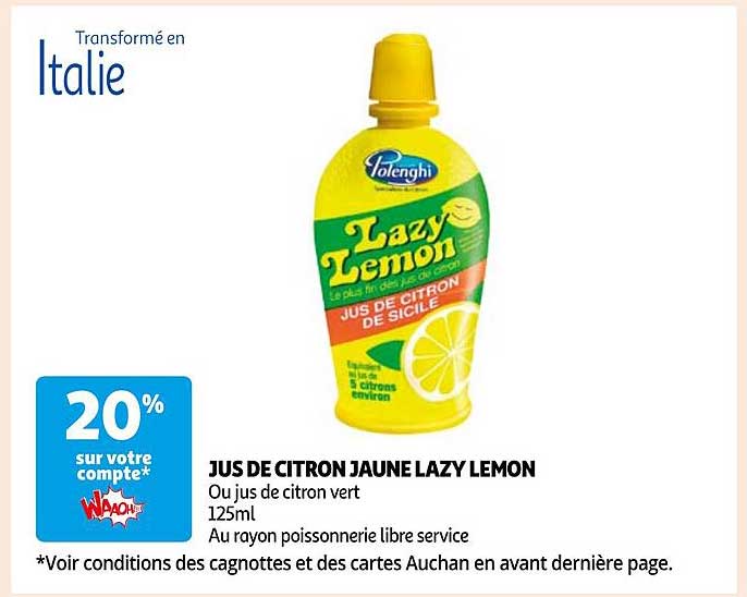 JUS DE CITRON JAUNE LAZY LEMON