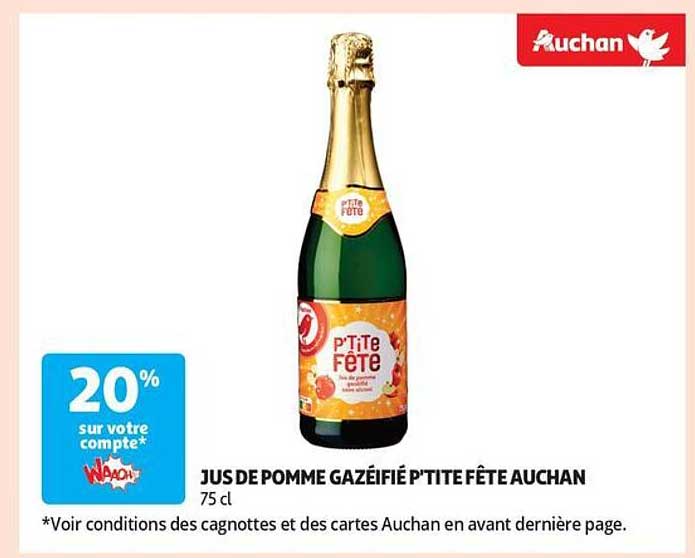 JUS DE POMME GAZÉIFIÉ P'TITE FÊTE AUCHAN