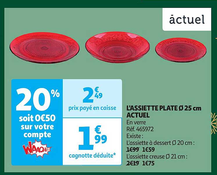 L'ASSIETTE PLATE Ø 25 cm ACTUEL