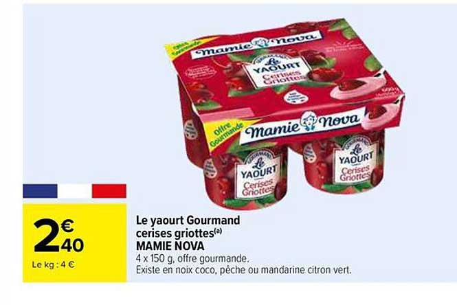 Le yaourt Gourmand cerises griottes(a) MAMIE NOVA