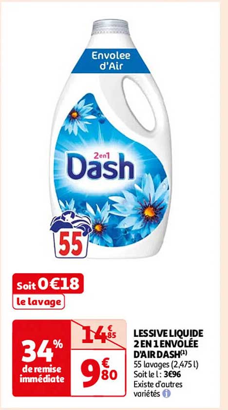 Lessive liquide 2 en 1 Envolée d'Air Dash