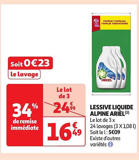 LESSIVE LIQUIDE ALPINE ARIEL