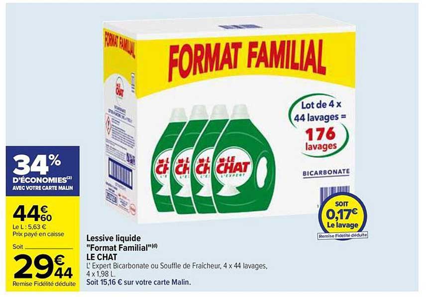 LESSIVE LIQUIDE "FORMAT FAMILIAL" LE CHAT