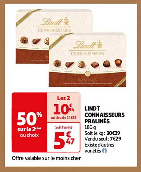 LINDT CONNAISSEURS PRALINÉS