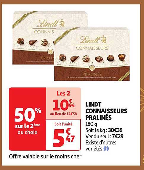 LINDT CONNAISSEURS PRALINÉS