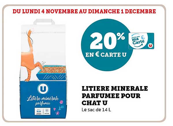 LITIÈRE MINÉRALE PARFUMÉE POUR CHAT U