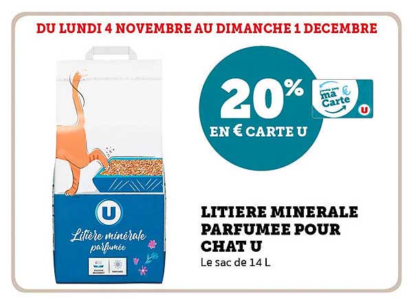 LITIÈRE MINÉRALE PARFUMÉE POUR CHAT U