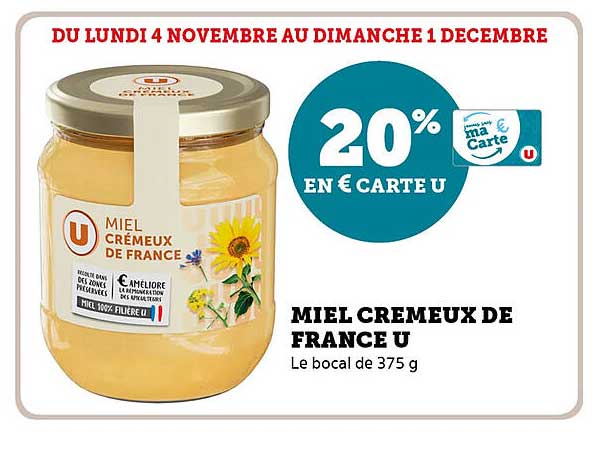 MIEL CRÉMEUX DE FRANCE U