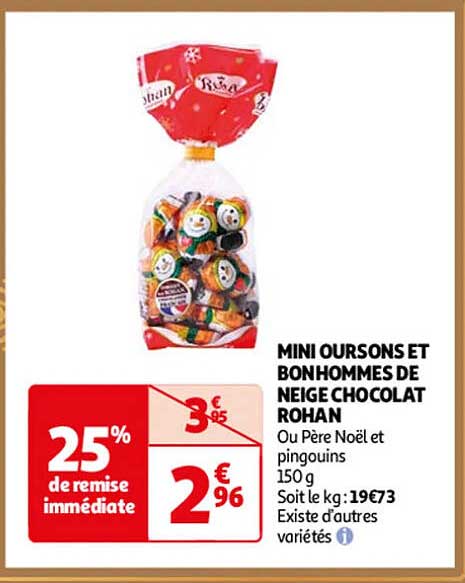 MINI OURSONS ET BONHOMMES DE NEIGE CHOCOLAT ROHAN