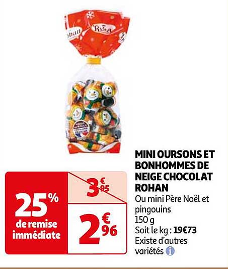 MINI OURSONS ET BONHOMMES DE NEIGE CHOCOLAT ROHAN