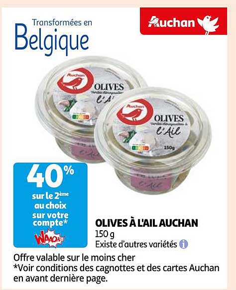 OLIVES À L'AIL AUCHAN