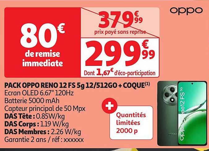 PACK OPPO RENO 12 FS 5g 12/512GO + COQUE