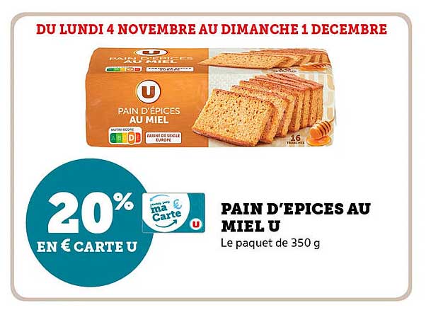 PAIN D'ÉPICES AU MIEL U