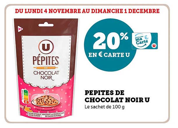 PEPITES DE CHOCOLAT NOIR U