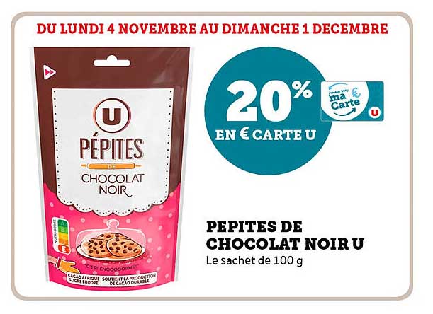 PEPITES DE CHOCOLAT NOIR U